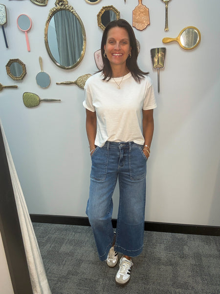 Zenana Wide Leg Cropped Denim