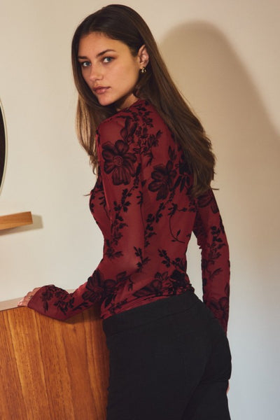 Floral Mesh Top