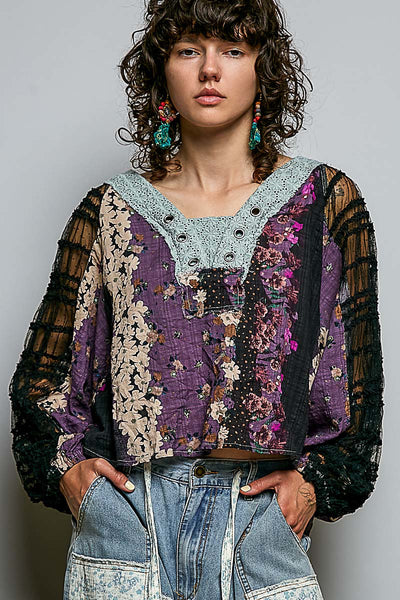 Lace Sleeve Top