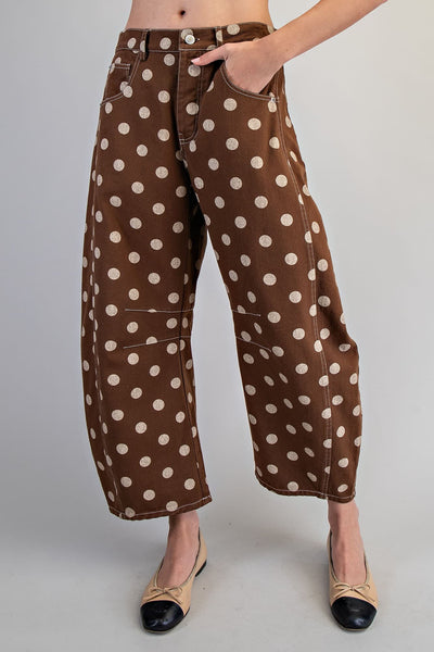 Polka Dot Barrel Pants