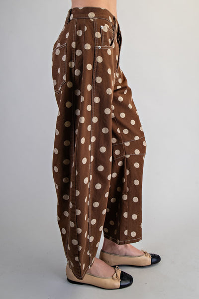 Polka Dot Barrel Pants