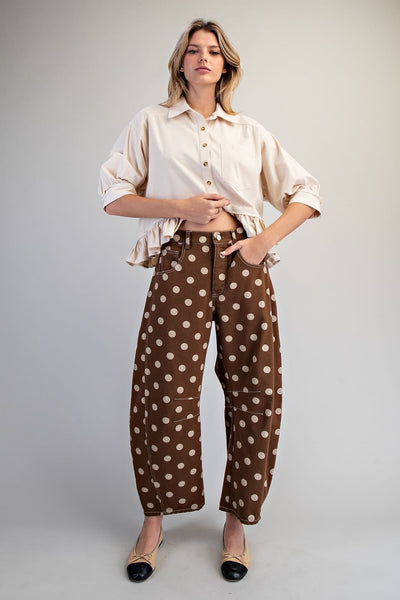Polka Dot Barrel Pants