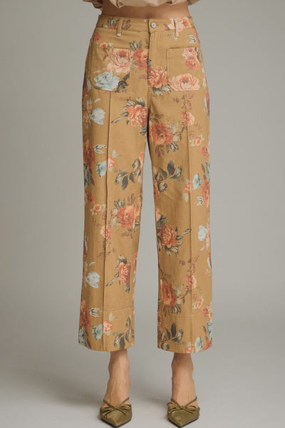 Floral Print Wide Leg Pants