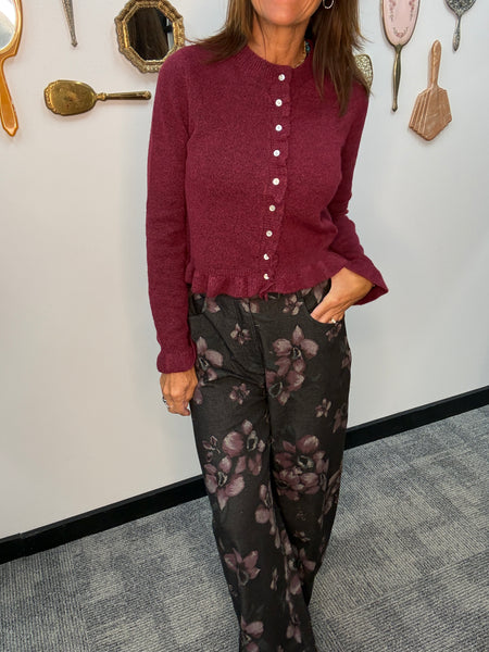 Floral Print Barrel Pants