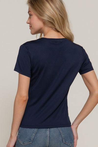 All Day Short Sleeve Top-Navy