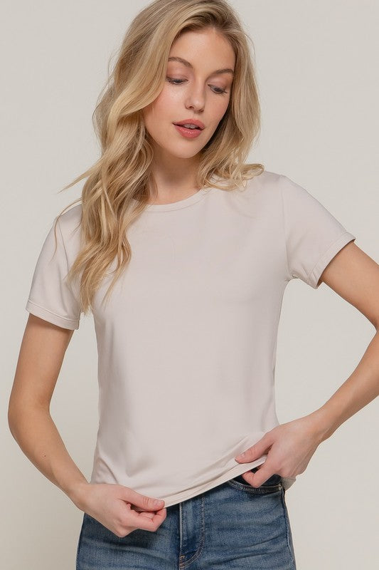 All Day Short Sleeve Top-Taupe