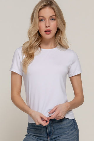 All Day Short Sleeve Top-White