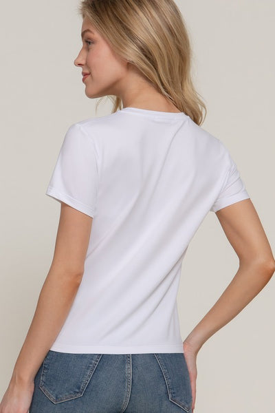 All Day Short Sleeve Top-White