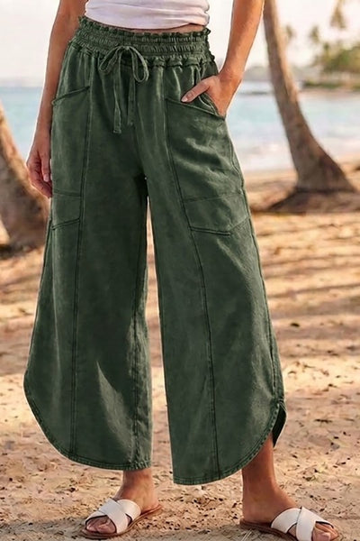 Lowen Wide Leg Pants - Hunter Green