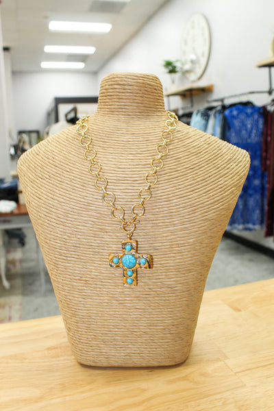 Hammered Cross Necklace