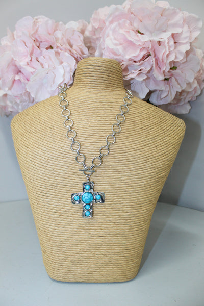 Hammered Cross Necklace