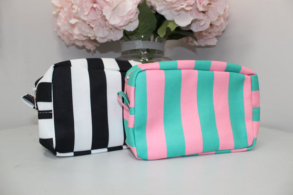 Striped Cosmetic Pouch