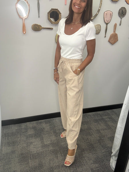 Cotton Striped Pants