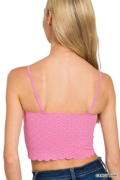 Seamless Lace Bralette - Candy Pink
