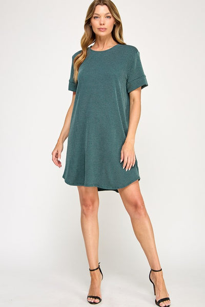 Ribbed Shirt Dress