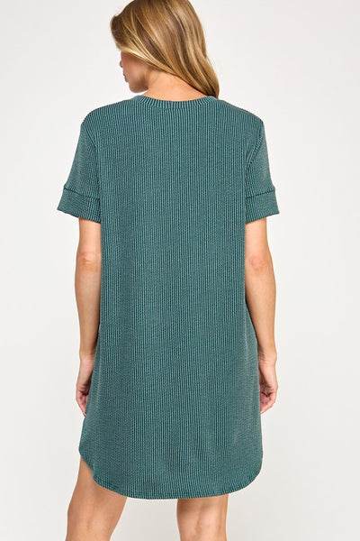 Ribbed Shirt Dress