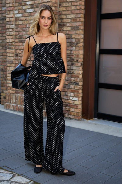 Polka Dot Peplum Top