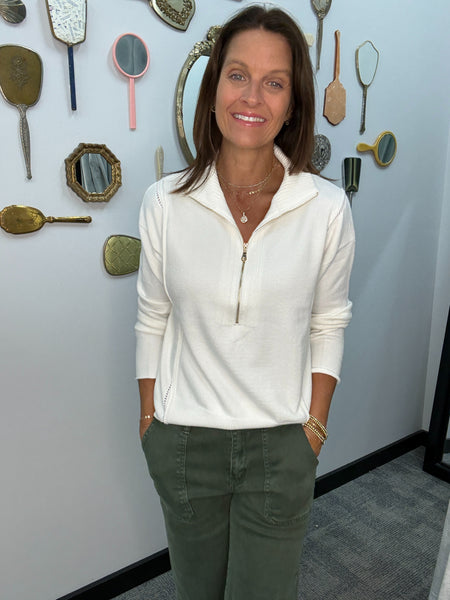 Half Zip Sweater - Ivory