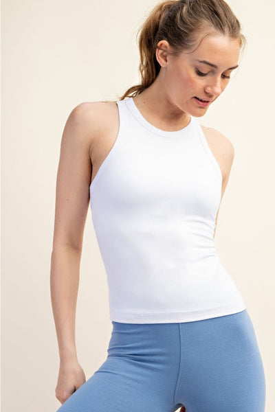 Butter Racerback Tank - White