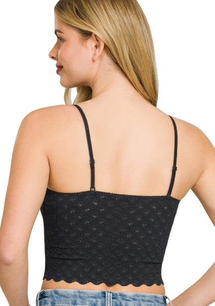 Seamless Lace Bralette - Black