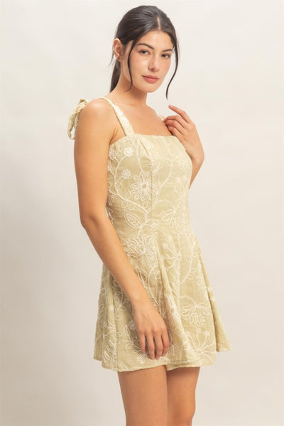 Floral Embroidered Romper