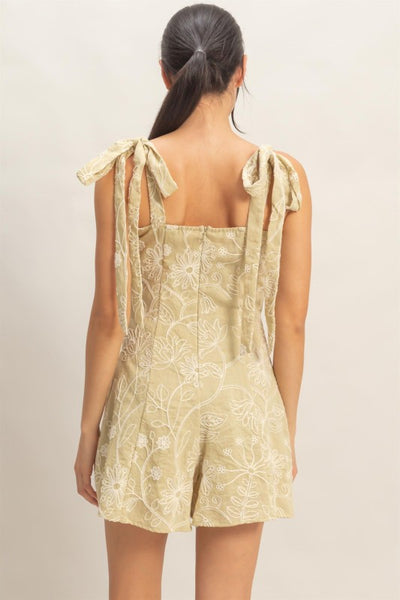 Floral Embroidered Romper
