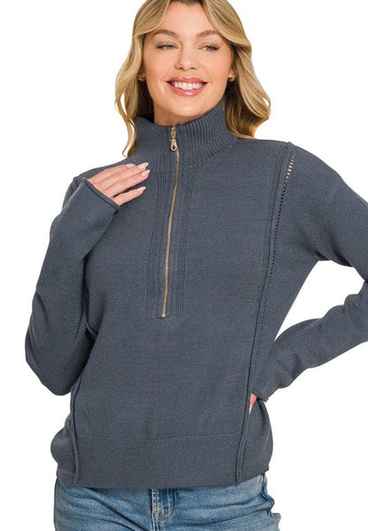 Half Zip Sweater - Midnight