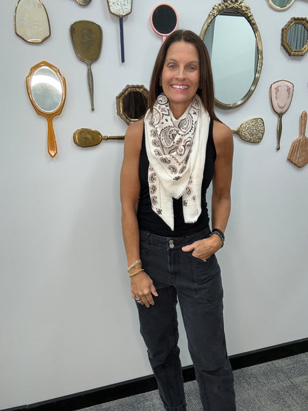 Bandana Scarf: Beige