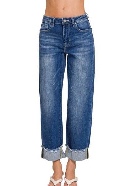 Cuffed Denim Pants
