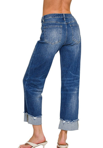 Cuffed Denim Pants