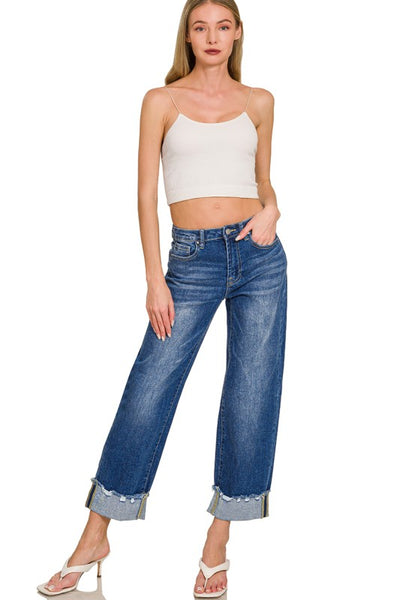 Cuffed Denim Pants