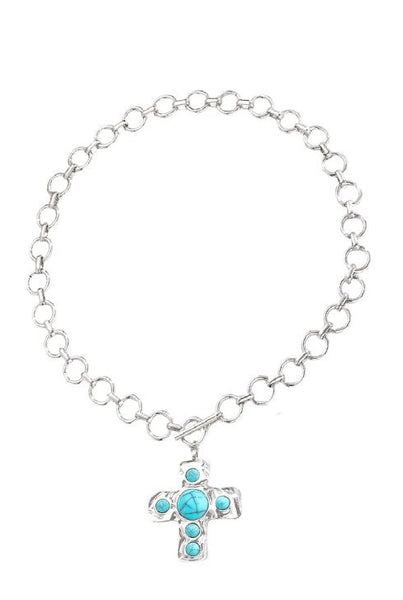 Hammered Cross Necklace