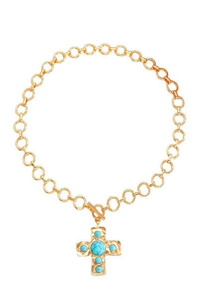 Hammered Cross Necklace