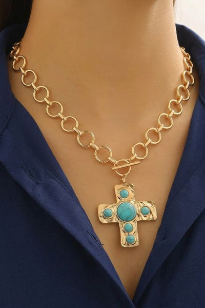 Hammered Cross Necklace