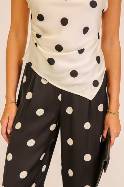 Polka Dot Asymmetrical Top