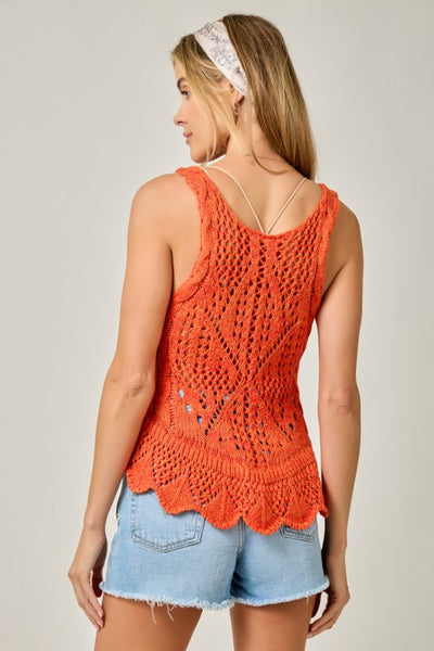 Crochet Ruffle Hem Top