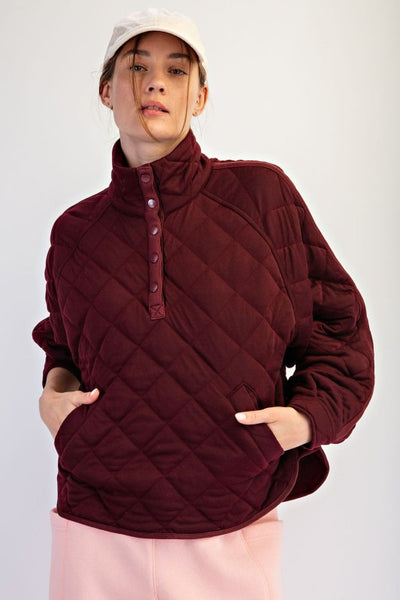 Quilted Snap Pullover