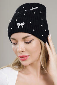 Pearl Bow Beanie
