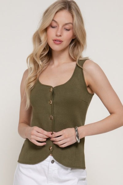 Button Down Sweater Top