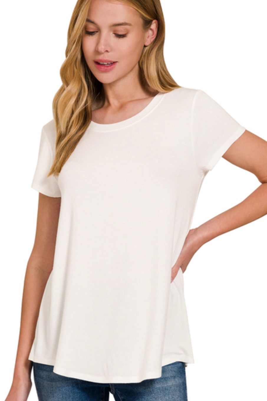 Round Hem Short Sleeve Tee