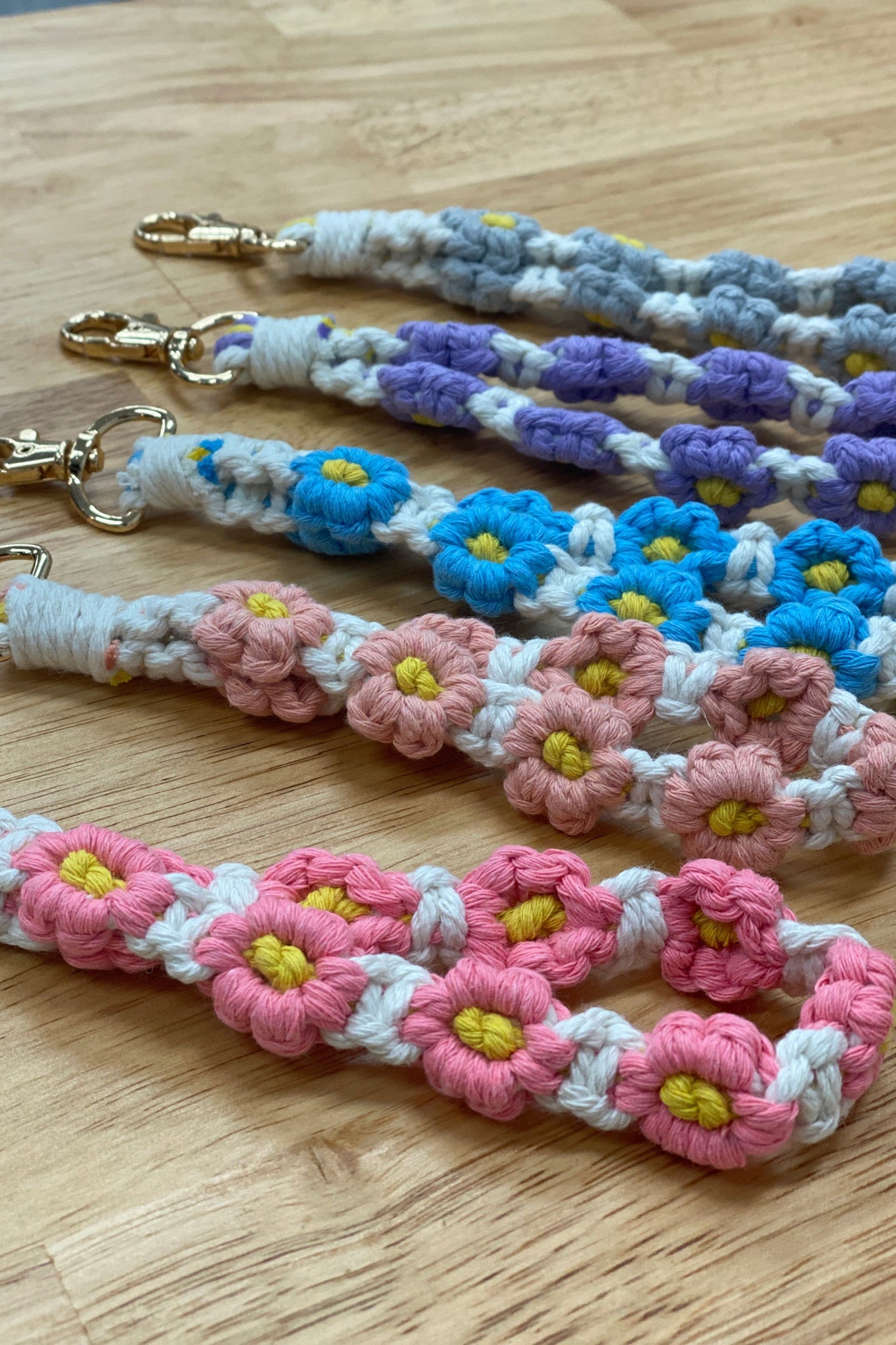 Floral Macrame Keychain