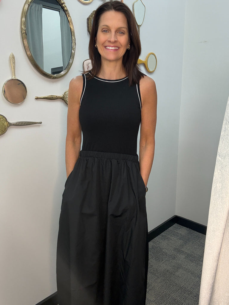 Contrast Knit Maxi Dress  Madison Paige Boutique