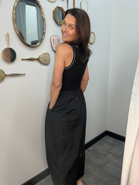 Contrast Knit Maxi Dress