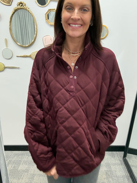 Quilted Snap Pullover