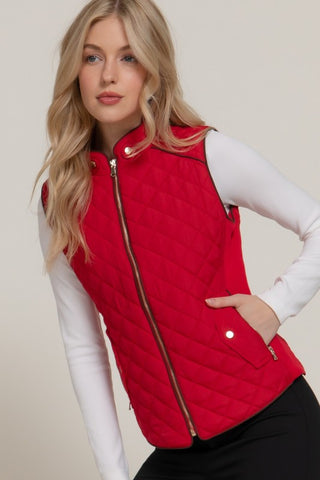Quilted Vest - Red