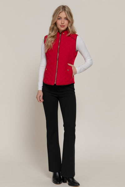 Quilted Vest - Red