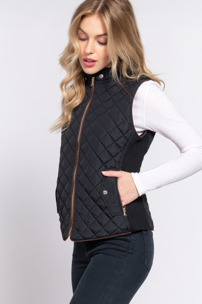 Quilted Vest - Black