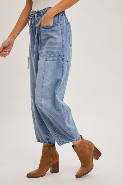 Mid Rise Barrel Jeans