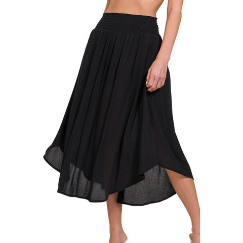 Crinkle Maxi Skirt - Black