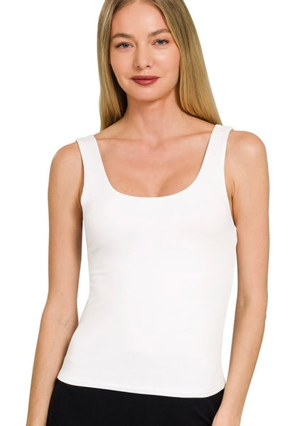 Double Layered Tank - White